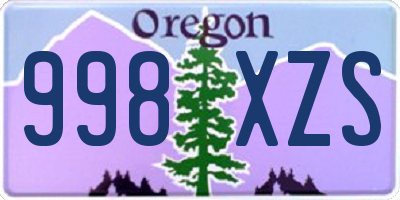 OR license plate 998XZS