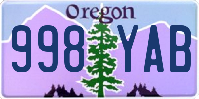 OR license plate 998YAB