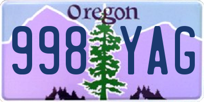 OR license plate 998YAG