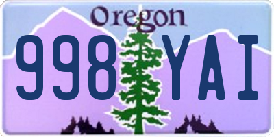 OR license plate 998YAI