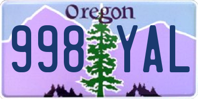 OR license plate 998YAL