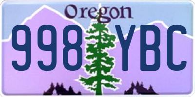 OR license plate 998YBC