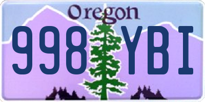 OR license plate 998YBI