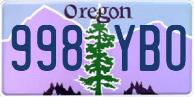 OR license plate 998YBO