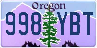 OR license plate 998YBT