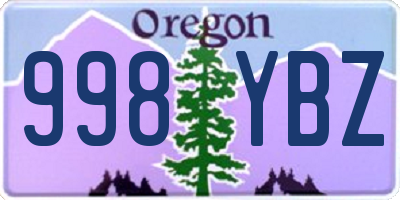 OR license plate 998YBZ