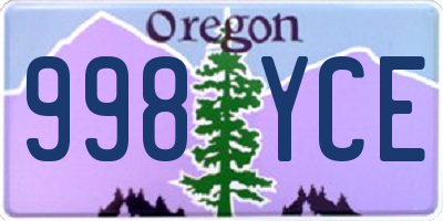 OR license plate 998YCE