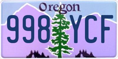 OR license plate 998YCF