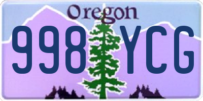 OR license plate 998YCG