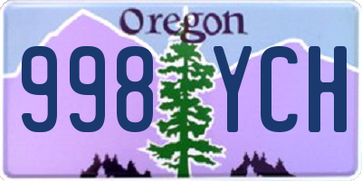 OR license plate 998YCH