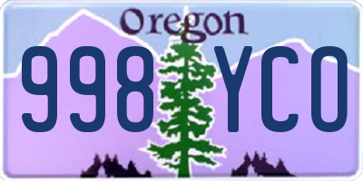 OR license plate 998YCO