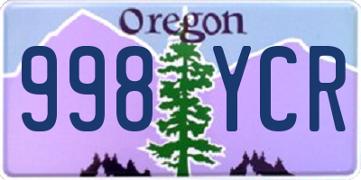 OR license plate 998YCR