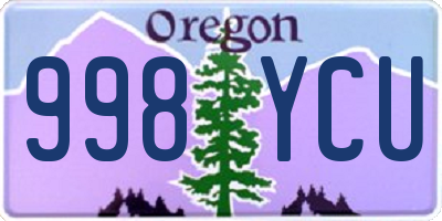 OR license plate 998YCU