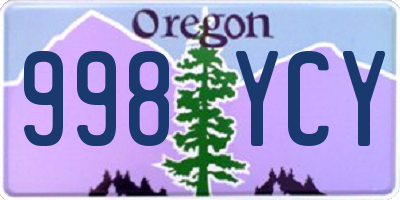 OR license plate 998YCY