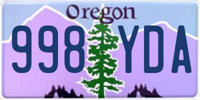 OR license plate 998YDA