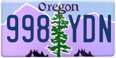 OR license plate 998YDN