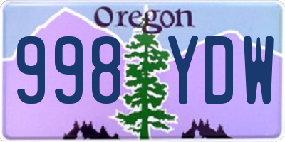 OR license plate 998YDW