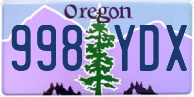 OR license plate 998YDX