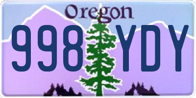 OR license plate 998YDY