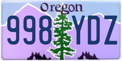 OR license plate 998YDZ