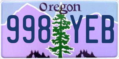 OR license plate 998YEB