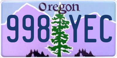 OR license plate 998YEC