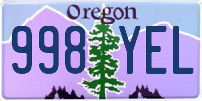 OR license plate 998YEL