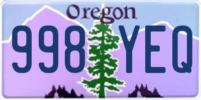 OR license plate 998YEQ