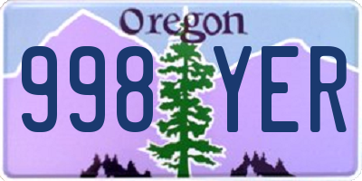 OR license plate 998YER