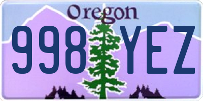 OR license plate 998YEZ