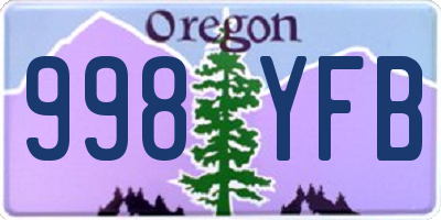 OR license plate 998YFB