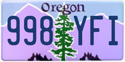 OR license plate 998YFI