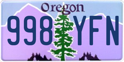 OR license plate 998YFN