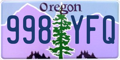 OR license plate 998YFQ