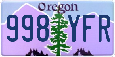 OR license plate 998YFR