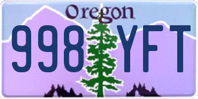 OR license plate 998YFT