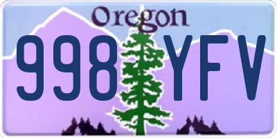 OR license plate 998YFV