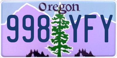 OR license plate 998YFY