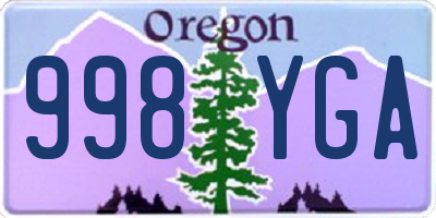 OR license plate 998YGA