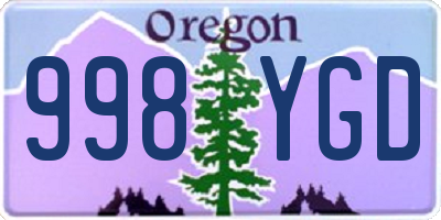 OR license plate 998YGD