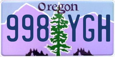 OR license plate 998YGH