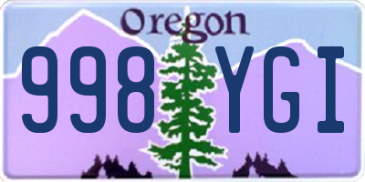 OR license plate 998YGI