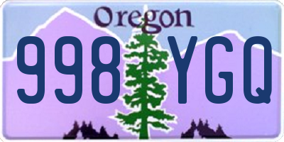 OR license plate 998YGQ