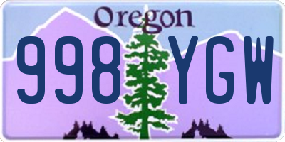 OR license plate 998YGW