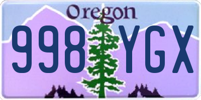 OR license plate 998YGX