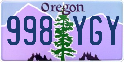 OR license plate 998YGY