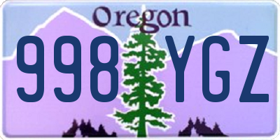 OR license plate 998YGZ