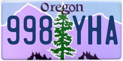 OR license plate 998YHA