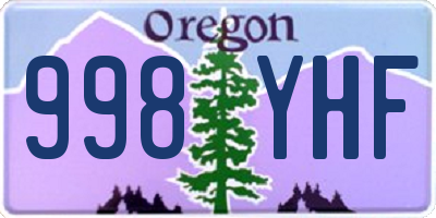 OR license plate 998YHF