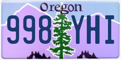 OR license plate 998YHI